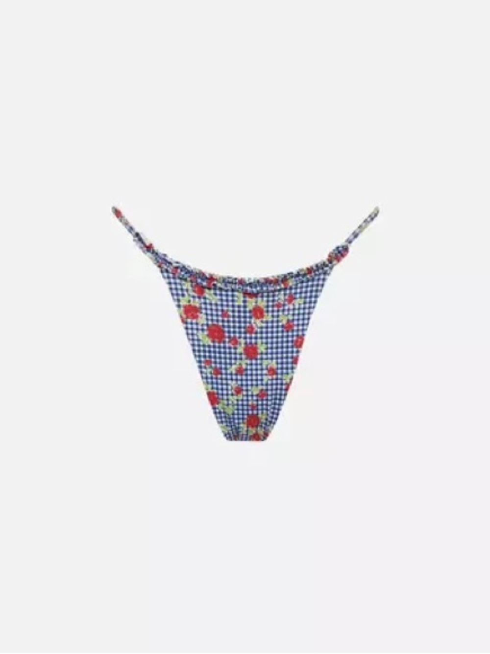 RARE Frankie's Bikinis x Danielle Guizio Blue Gingham Bikini Bottom